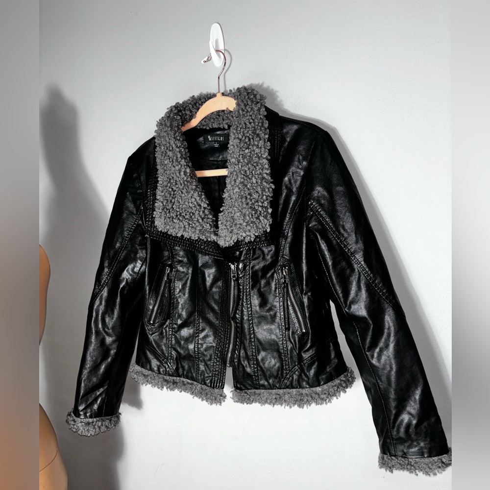 &SISTERS  Women's Black faux leather Jacket SZ L